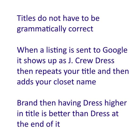 POSHMARK Titles for Increased Visibility SEO Search Engine Tips Techniques - Picture 5 of 11